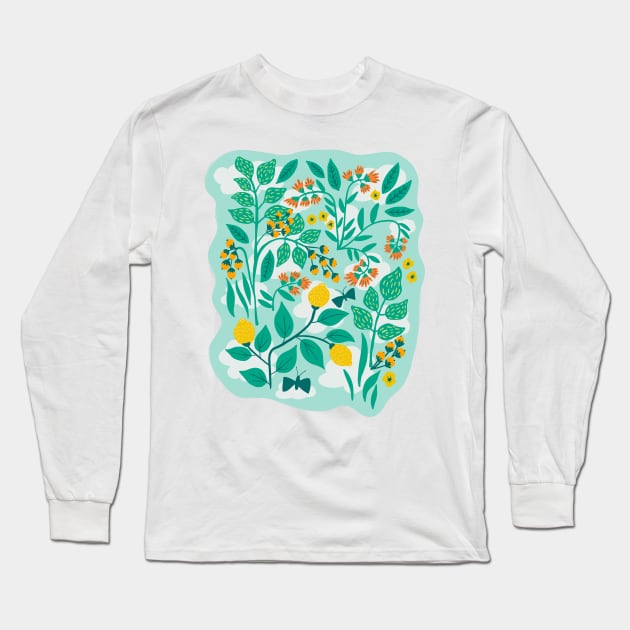 Lemony Garden Long Sleeve T-Shirt by Jacqueline Hurd